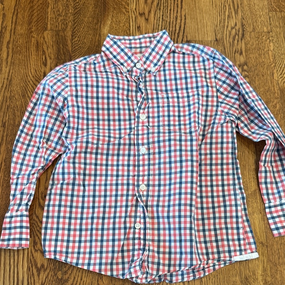 Crewcuts Kids Red and Blue Checkered Shirt Size 4/5